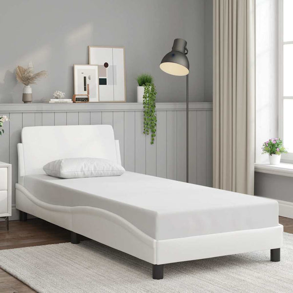 vidaXL Cadre de lit « Dover » blanc 80x200 cm en similicuir