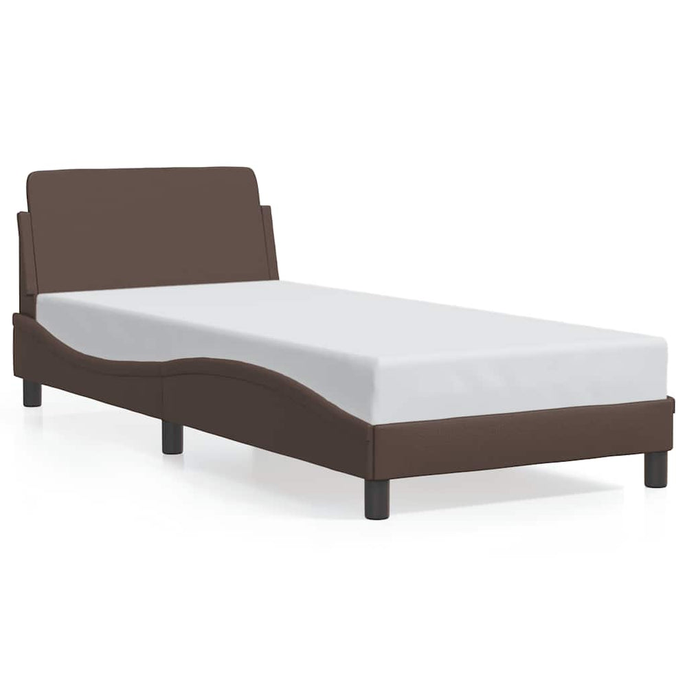 Bettgestell Dover Braun 80x200 cm Kunstleder