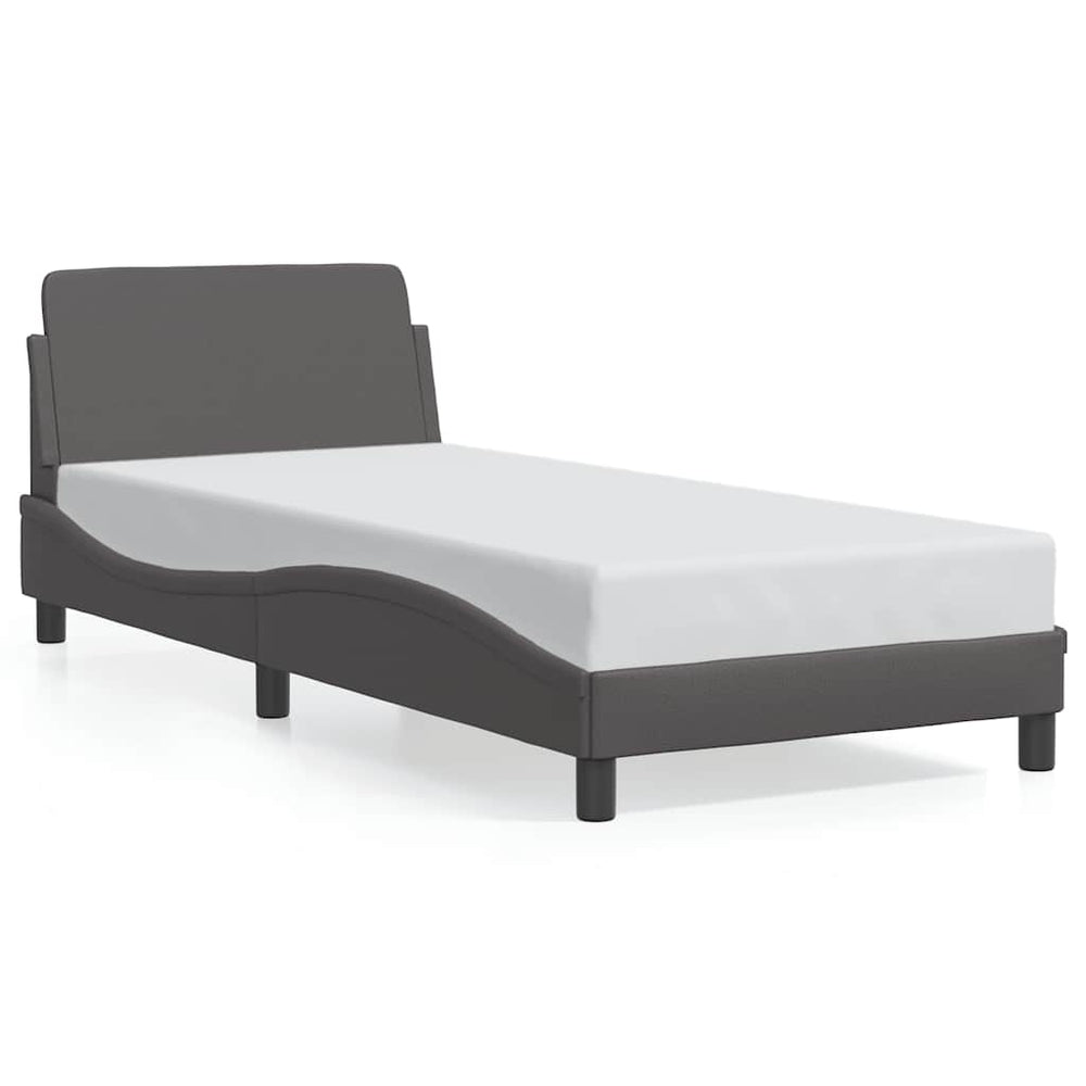 Bettgestell Grau 80x200 cm Kunstleder