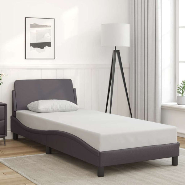 Bettgestell Grau 80x200 cm Kunstleder
