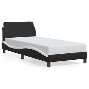Bettgestell Dover 80x200 cm Kunstleder Schwarz/Weiß