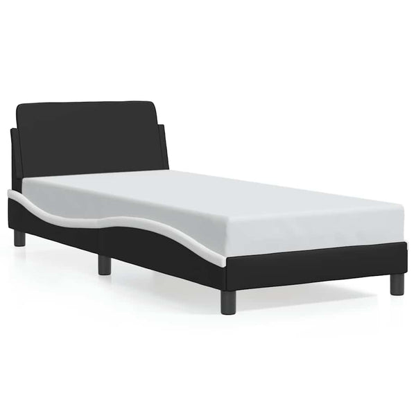Bettgestell Dover 80x200 cm Kunstleder Schwarz/Weiß