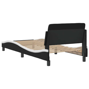 Bettgestell Dover 80x200 cm Kunstleder Schwarz/Weiß