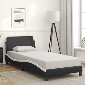 Bettgestell Dover 80x200 cm Kunstleder Schwarz/Weiß