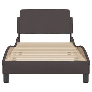 vidaXL Cadre de lit « Dover » marron foncé 90x190 cm tissu