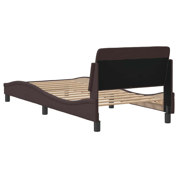 vidaXL Cadre de lit « Dover » marron foncé 90x190 cm tissu