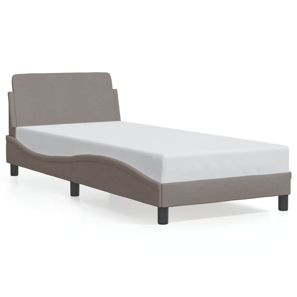 vidaXL Bed Frame with Headboard "Dover" Taupe 90x190 cm Fabric