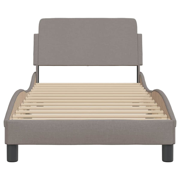 Bettgestell Taupe 90x190 cm mit Kopfteil