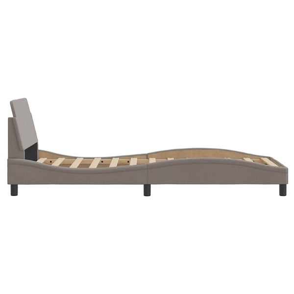 Bettgestell Taupe 90x190 cm mit Kopfteil