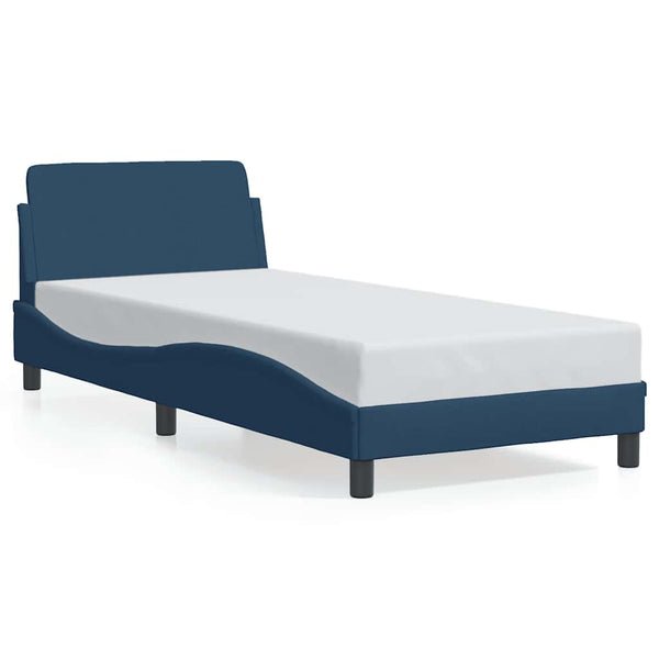 Bettgestell mit Kopfteil Blau 90x190 cm