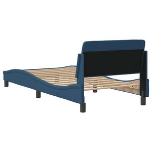 Bettgestell mit Kopfteil Blau 90x190 cm