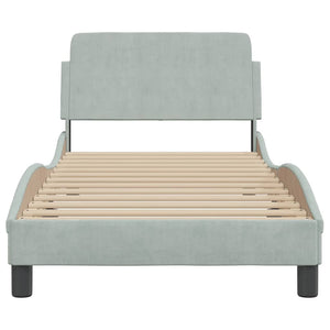 Bettgestell Dover Hellgrau 90x190 cm Samt