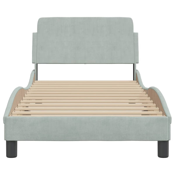 Bettgestell Dover Hellgrau 90x190 cm Samt