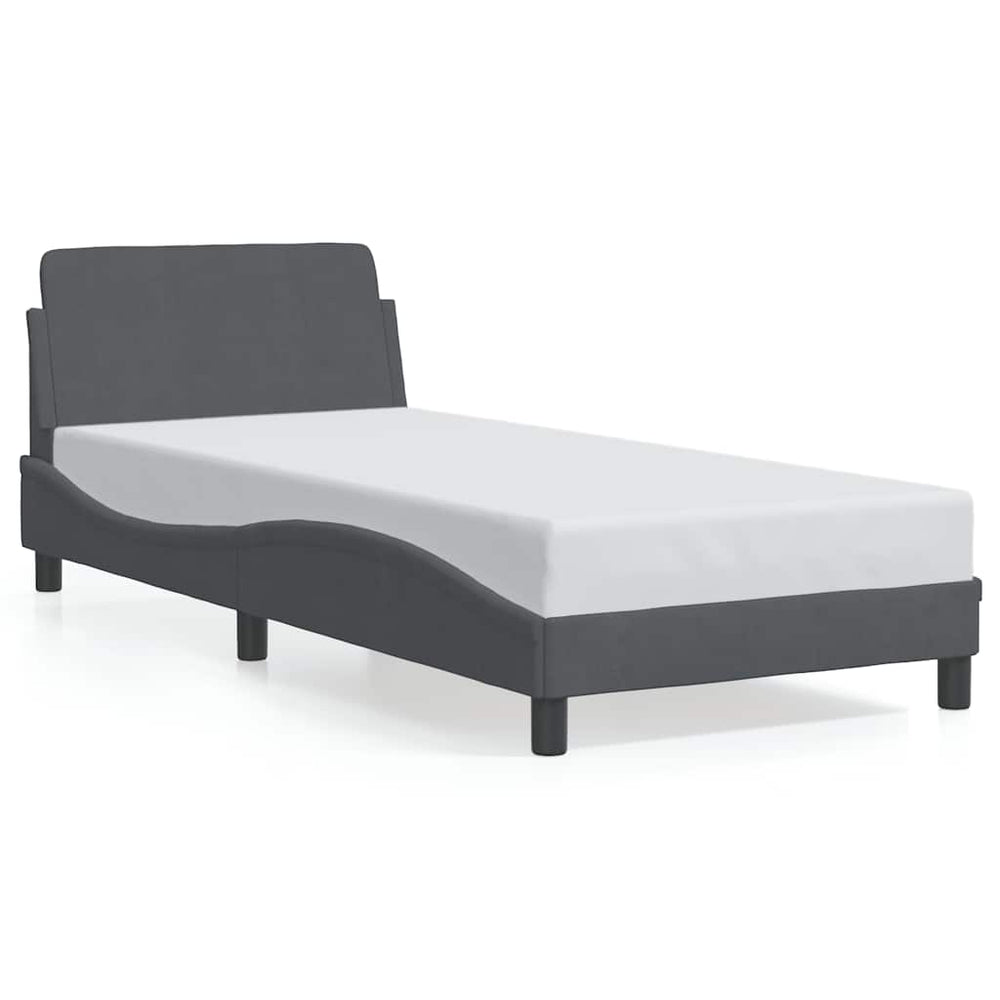 Bettgestell Dunkelgrau Samt 90x190 cm
