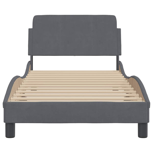 Bettgestell Dunkelgrau Samt 90x190 cm