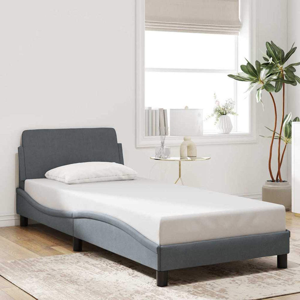 Bettgestell Dunkelgrau Samt 90x190 cm