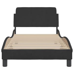 vidaXL Cadre de lit avec tête de lit « Dover » noir 90x190 cm velours