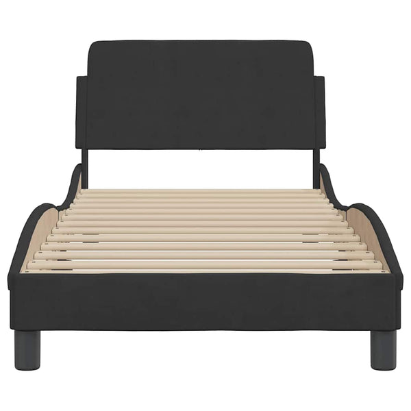 vidaXL Cadre de lit avec tête de lit « Dover » noir 90x190 cm velours