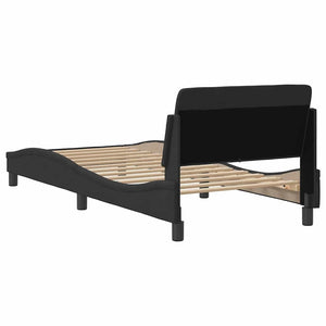 vidaXL Cadre de lit avec tête de lit « Dover » noir 90x190 cm velours