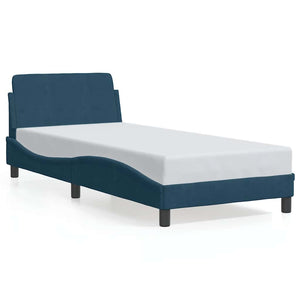 Bettgestell Blau Samt 90x190 cm