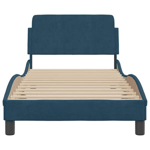Bettgestell Blau Samt 90x190 cm