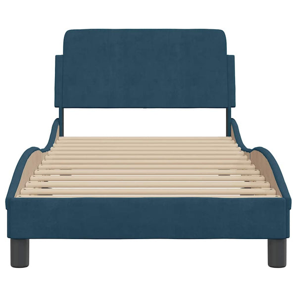 Bettgestell Blau Samt 90x190 cm