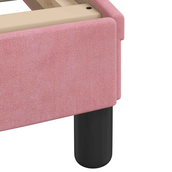 vidaXL Cadre de lit avec tête de lit "Dover" rose 90x190 cm velours