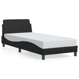 Bettgestell Schwarz 90x190 cm Kunstleder