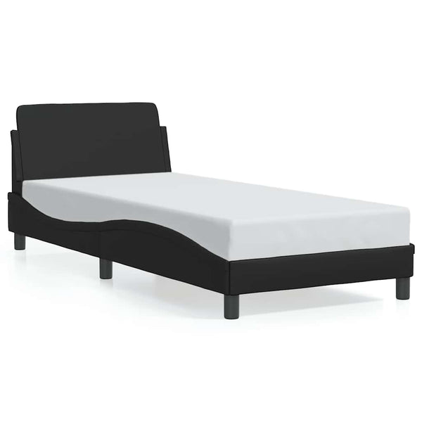 Bettgestell Schwarz 90x190 cm Kunstleder