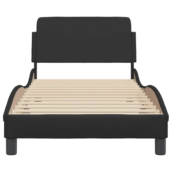Bettgestell Schwarz 90x190 cm Kunstleder
