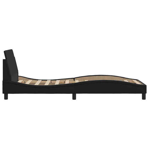 Bettgestell Schwarz 90x190 cm Kunstleder