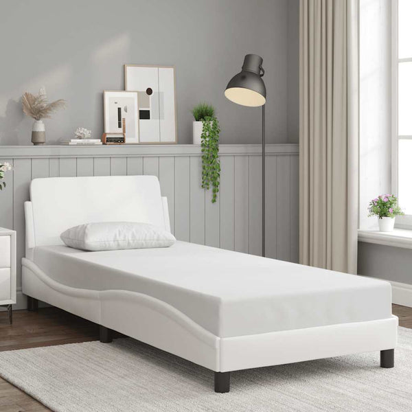 vidaXL Cadre de lit "Dover" Blanc 90x190 cm Similicuir