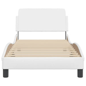 vidaXL Cadre de lit "Dover" Blanc 90x190 cm Similicuir