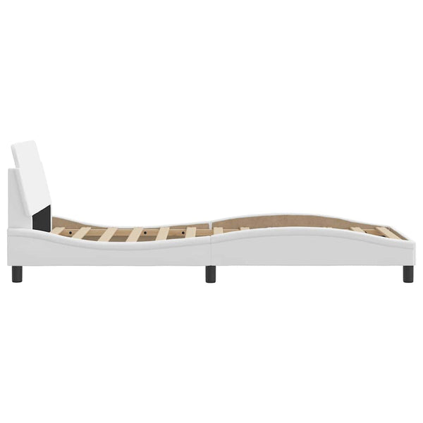 vidaXL Cadre de lit "Dover" Blanc 90x190 cm Similicuir
