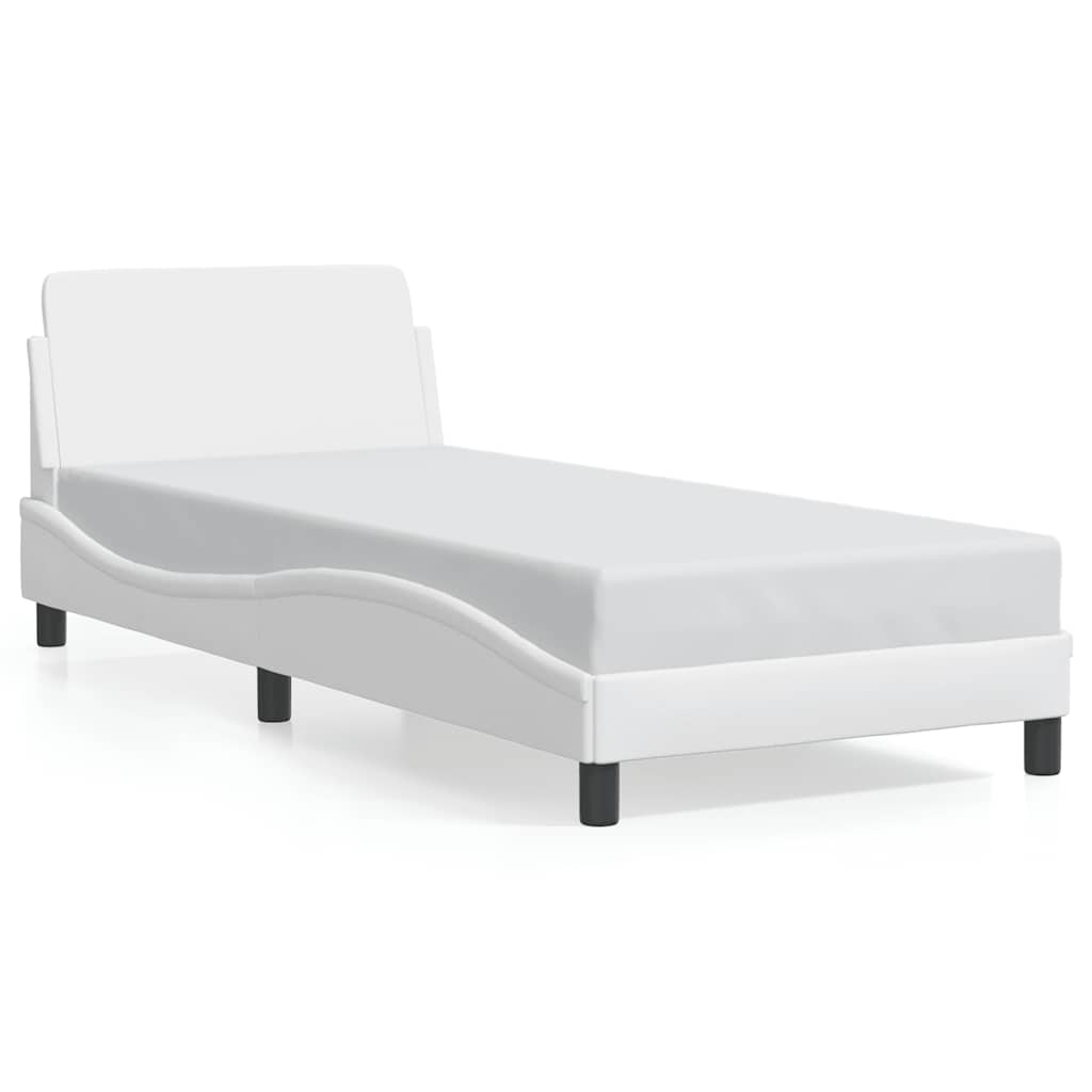 vidaXL Cadre de lit "Dover" Blanc 90x190 cm Similicuir