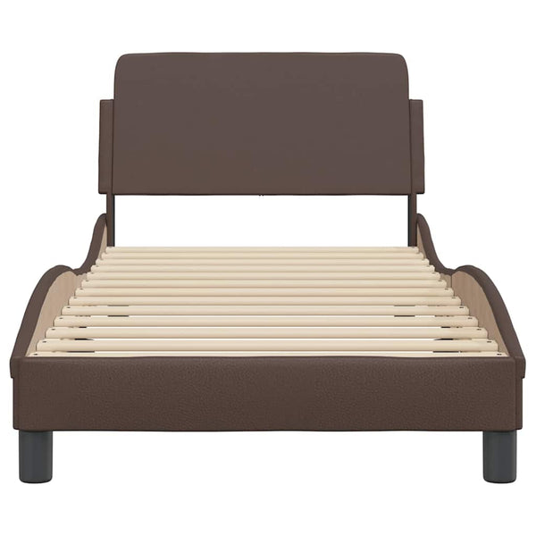 Bettgestell Braun 90x190 cm Kunstleder