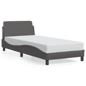 Bettgestell Grau 90x190 cm Kunstleder
