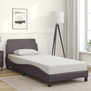Bettgestell Grau 90x190 cm Kunstleder