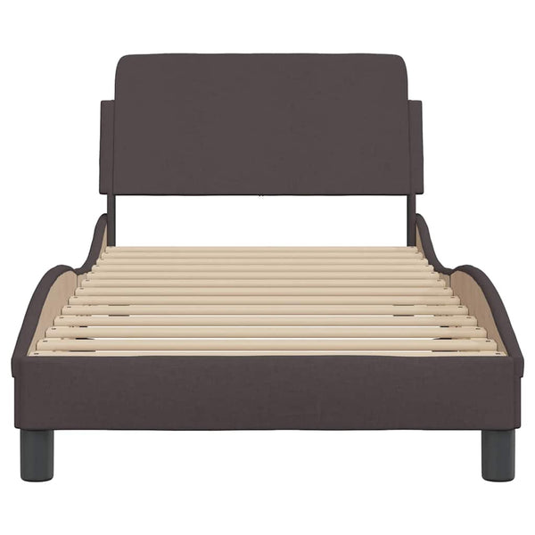 vidaXL Cadre de lit « Dover » marron foncé 90x200 cm tissu