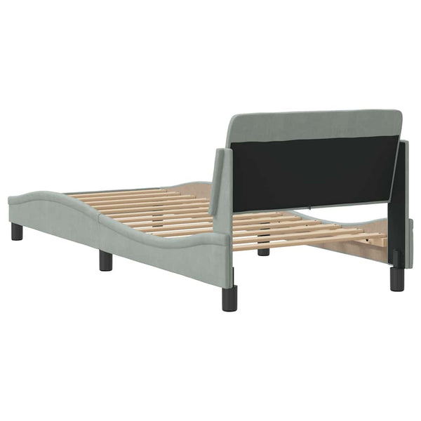 Bettgestell Dover Hellgrau 90x200 cm Samt