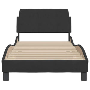Schwarzes Samt Bettgestell 90x200 cm