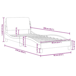 Bettgestell Dover Dunkelgrün 90x200 cm Samt