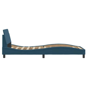 vidaXL Cadre de lit avec tête de lit "Dover" bleu 90x200 cm Velours