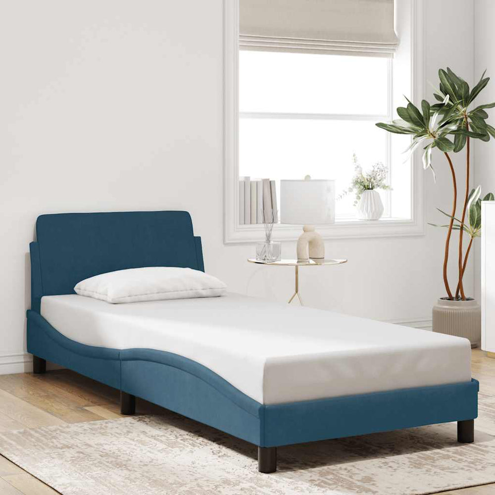 Bettgestell Blau Samt 90x200 cm