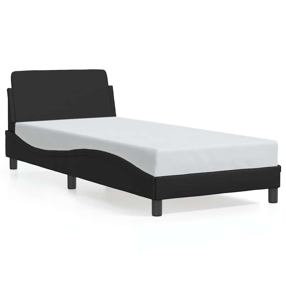 Bettgestell Schwarz 90x200 cm Kunstleder