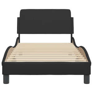 Bettgestell Schwarz 90x200 cm Kunstleder