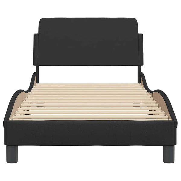 Bettgestell Schwarz 90x200 cm Kunstleder