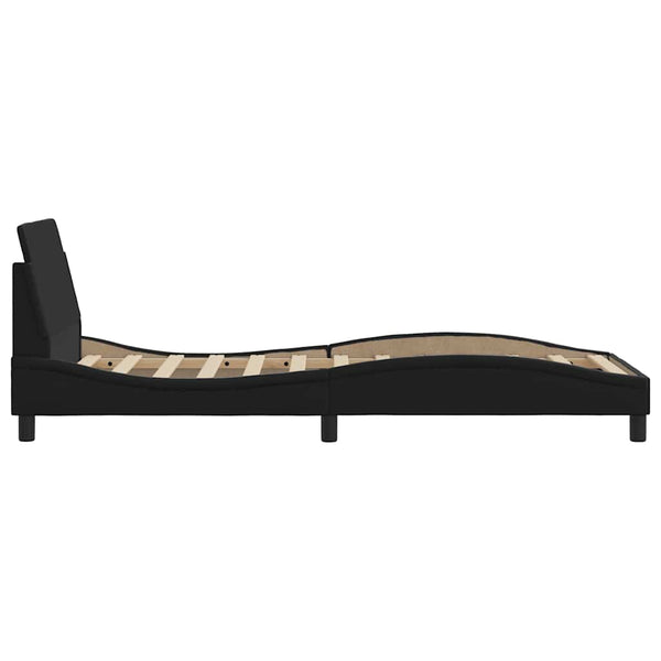 Bettgestell Schwarz 90x200 cm Kunstleder