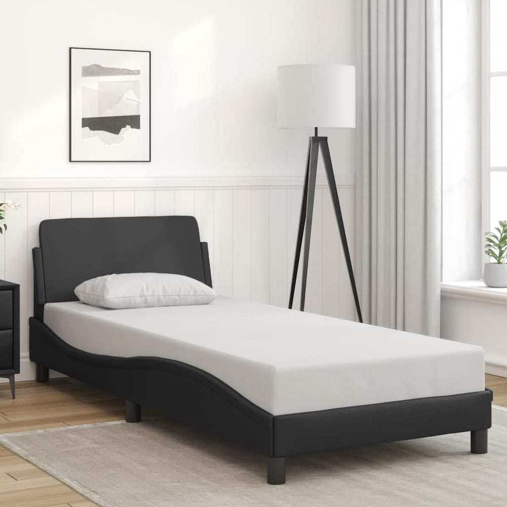 Bettgestell Schwarz 90x200 cm Kunstleder