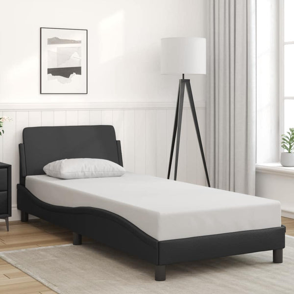 Bettgestell Schwarz 90x200 cm Kunstleder